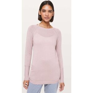 Lululemon Unity Drop Back Long Sleeve Sweater Cashmere Blend‎ Dusty Rose Size 6